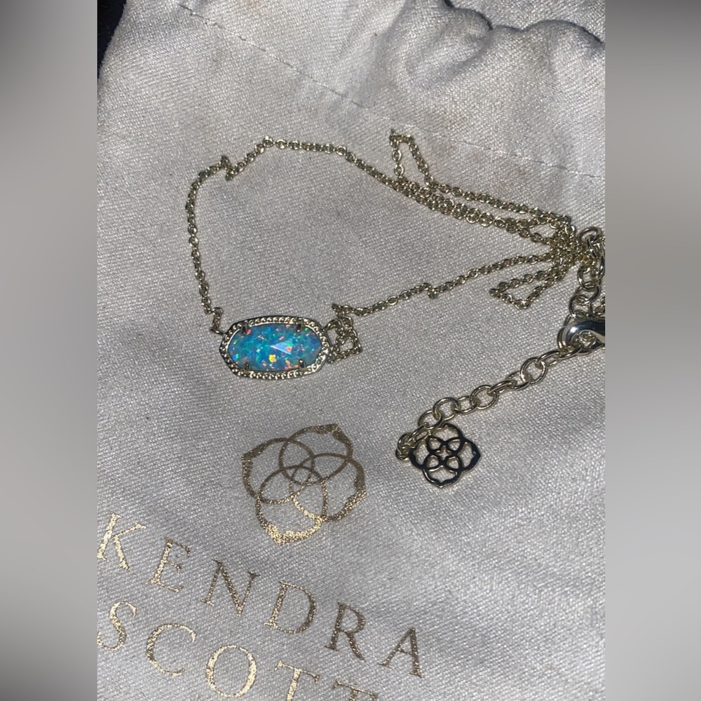 Kendra Scott Elisa In Ocean Kyocera Opal Gold Pendant Necklace